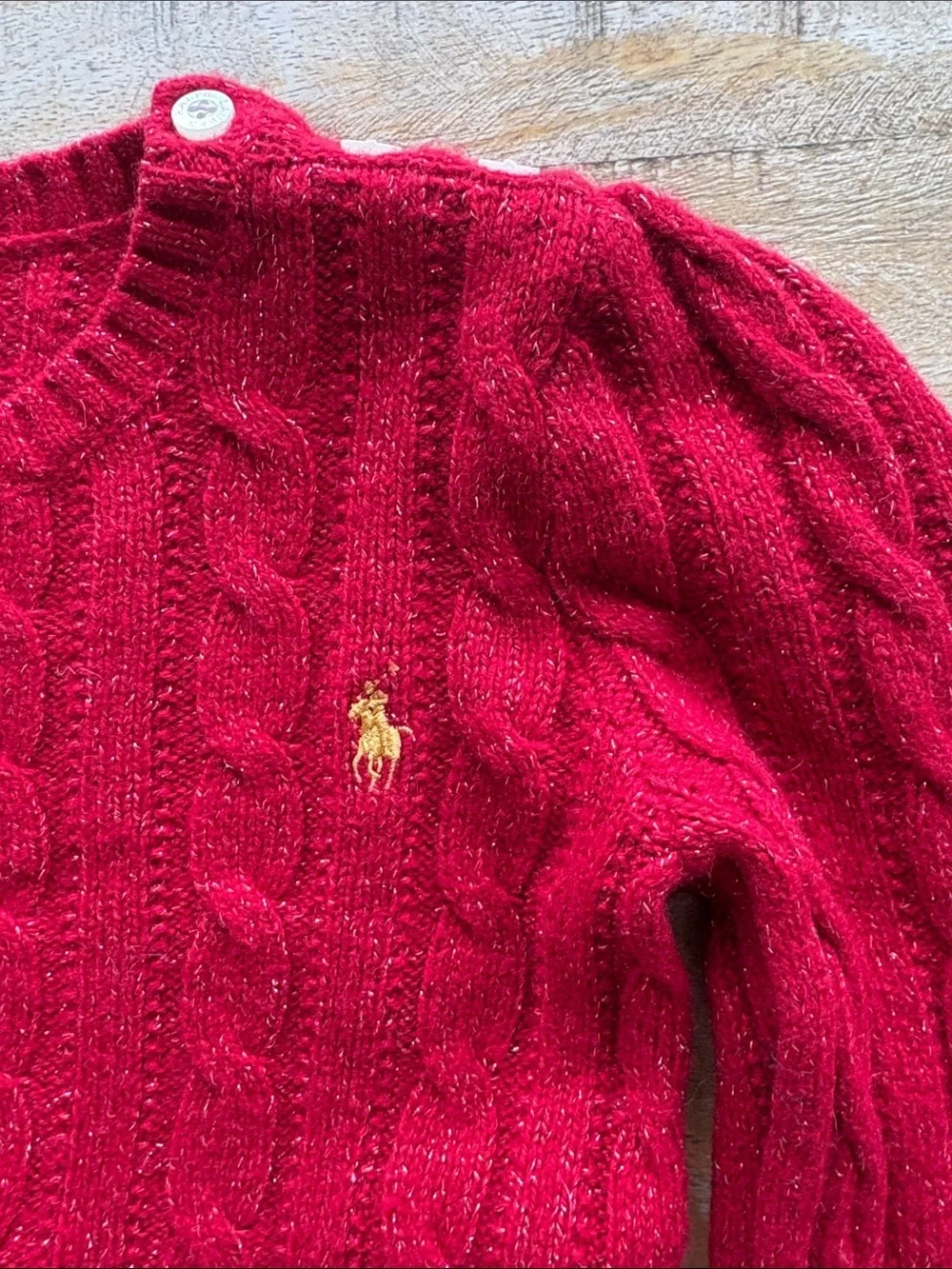 Ralph Lauren Red Cable-Knit Sweater size 5